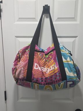 Desigual Bright Multicolor Travel Tote -  Dimensions, W 22in, D 9in, H 14in